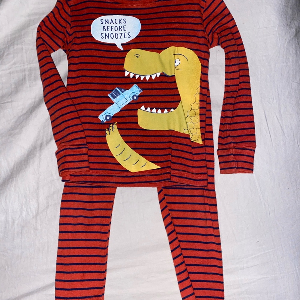 Dinosaur Striped Pajama Set
